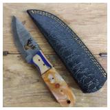 DAMASCUS STEEL FIXED BLADE KNIFE