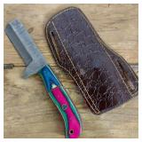 DAMASCUS STEEL FIXED BLADE KNIFE