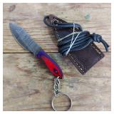 DAMASCUS STEEL KEYCHAIN KNIFE