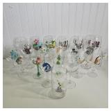HANDPAINTED DRINKING GLASSES & CRYSTAL
