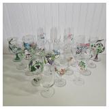 HANDPAINTED DRINKING GLASSES & CRYSTAL