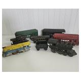 VINTAGE CAST IRON & TIN TRAINS