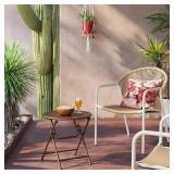 PAIR OUTDOOR STACKING PATIO CLUB CHAIRS