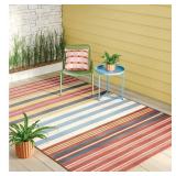 6X9 STRIPED WOVEN OUTDOOR AREA RUG