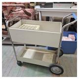 VINTAGE 38" STEEL MAIL CART