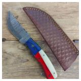 DAMASCUS STEEL FIXED BLADE KNIFE