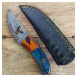 DAMASCUS STEEL FIXED BLADE KNIFE