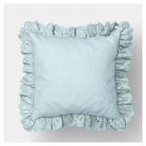 20X20 EYELET RUFFLE OUTDOOR THROW PILLOW