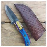 DAMASCUS STEEL FIXED BLADE KNIFE