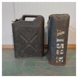 2  VINTAGE ARMY JERRY GAS CANS
