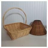 WICKER BASKET & LAMPSHADE