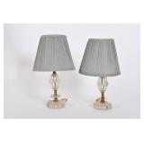 Vintage Glass Table Lamp Set