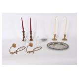 Decorative Candles, Silver Platter