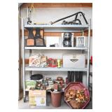 Metal Shelf with Decor, Appliances, Hardware