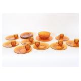 Amber Indiana Glass Kings Crown Thumbprint