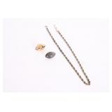 Gold And Silver Football Pendants With Chain