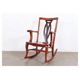 Mahogany Rocking Chair With Backrest Carving