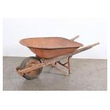 Rusty Metal And Wood Wheelbarrow