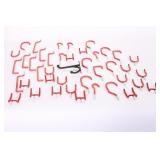 Red Metal Screw-In Storage Hooks With Bracket