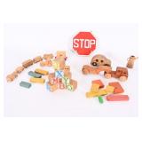 Wooden Toys With Stop Sign