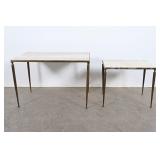 Brass & Marble Top Nesting Tables