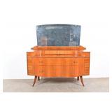 Vintage Wooden Dressing Table With Mirror