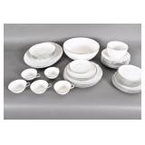 White Ceramic Dinnerware With Silver Rim