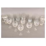 Etched Glass Goblets And Coca-Cola Mugs