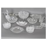 Cut Clear Glass Bowls & Decanters