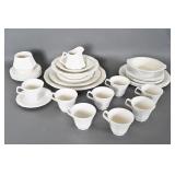 White Ceramic Dinnerware With Cups And Plates