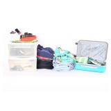 Assorted Clothing And Suitcase With Drawers