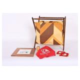 Wooden Magazine Rack With Assorted Items