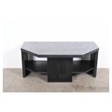 Black Wood Grain Media Console Table