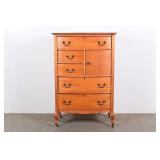 Maple Chest of Drawers With Cabinet on Casters