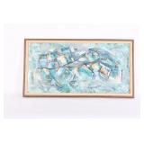 Abstract Painting In Blue And Green Tones