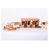 Childrens' Horse Toys with Homemade Stables