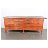 Wooden Industrial Flat File Cabinet