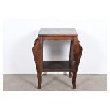 Wooden Side Table With Magazine Holders