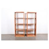 Pair Of Rectangular Wooden Open Shelves