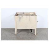 Distressed Cream Metal Utility Stand