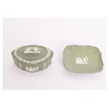 Green Jasperware Box And Dish