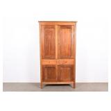 Antique Wooden Wardrobe With Punch Tin Panels