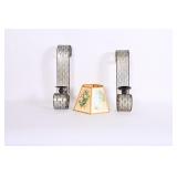 Embossed Metal Candle Sconces & Lampshade