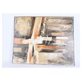 Abstract Painting In Silver Tone Frame