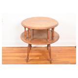 Vintage 2-Tiered Colonial Drum Table