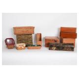 Assorted Baskets And Wooden Boxes