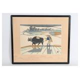 Japanese Woodblock Print Titled 'The Plough'