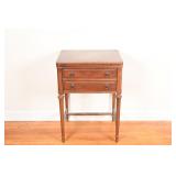 Vintage White Rotary Sewing Machine In Cabinet