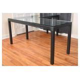 Metal Glass Top Corner Desk
