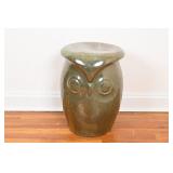 Wise Old Owl Drum Pottery Garden Stool